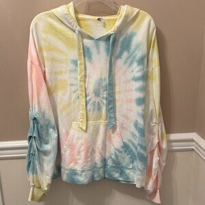 YFB YOUNG FABULOUS & BROKE Woman's Pastel Tie-dyed Oversized Size M Hoodie